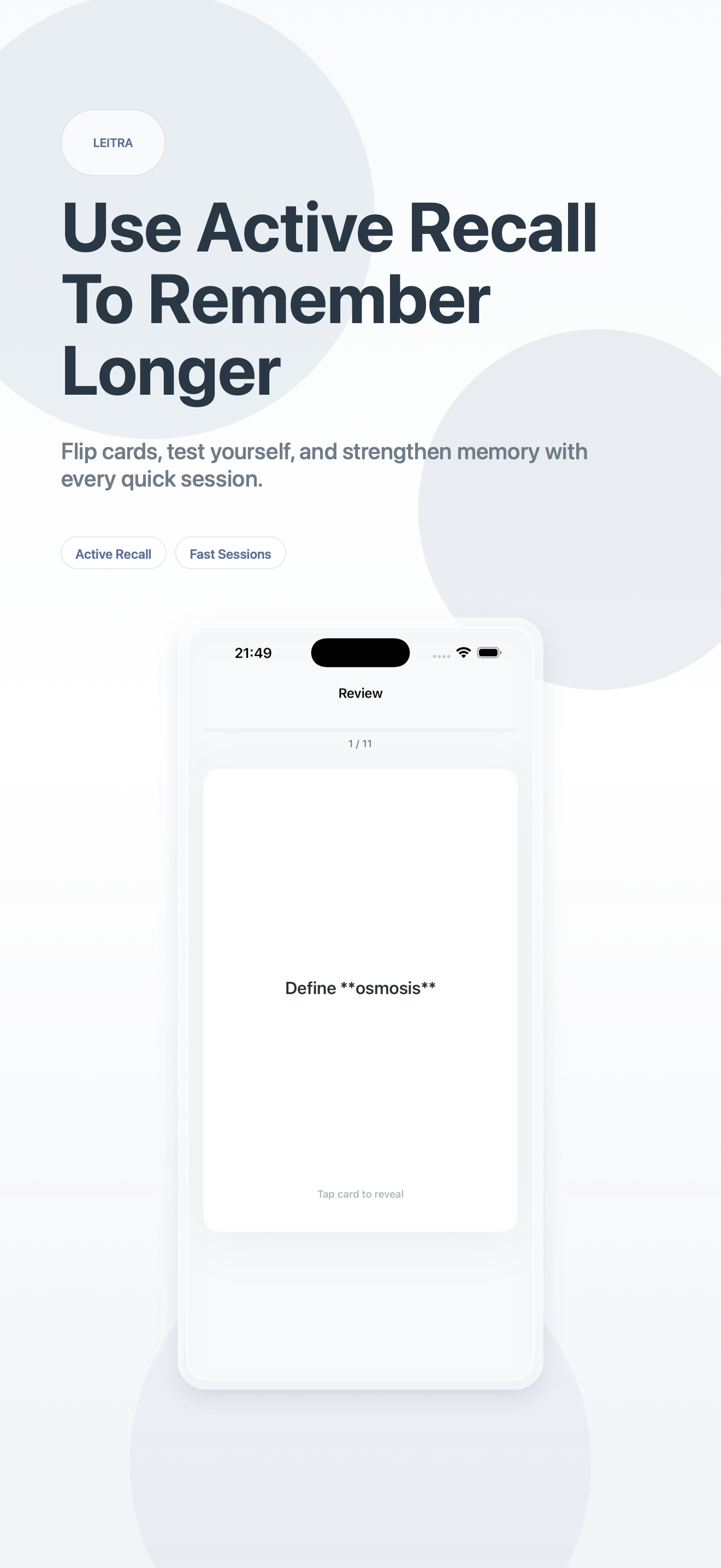 Leitra review screen